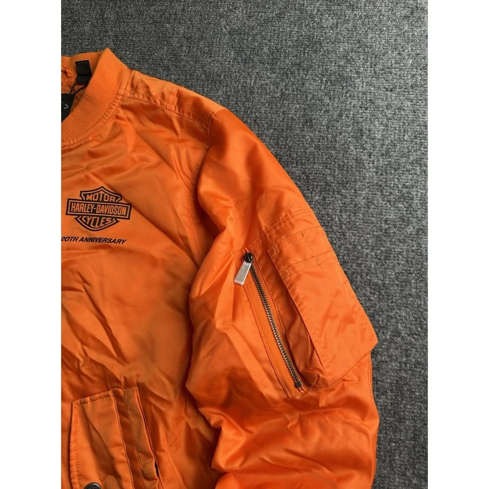 Womens 2023 Harley-Davidson 120th Anniversary Bomber Jacket Orange NWT, Size XL